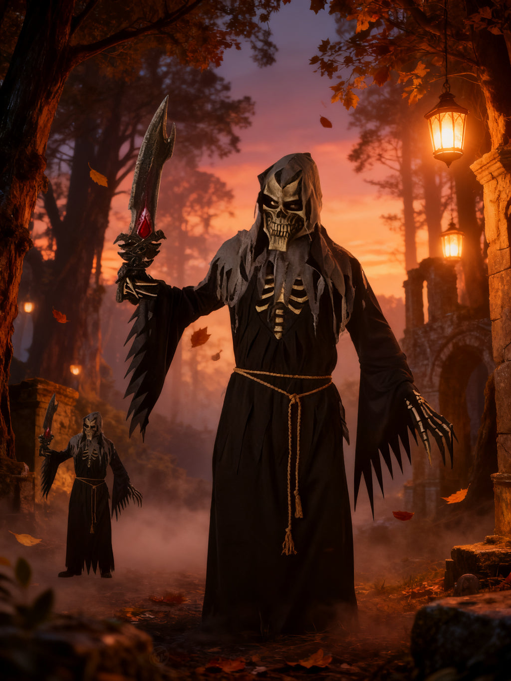Traje de Fantasma para Hombre con Bordes Rasgados