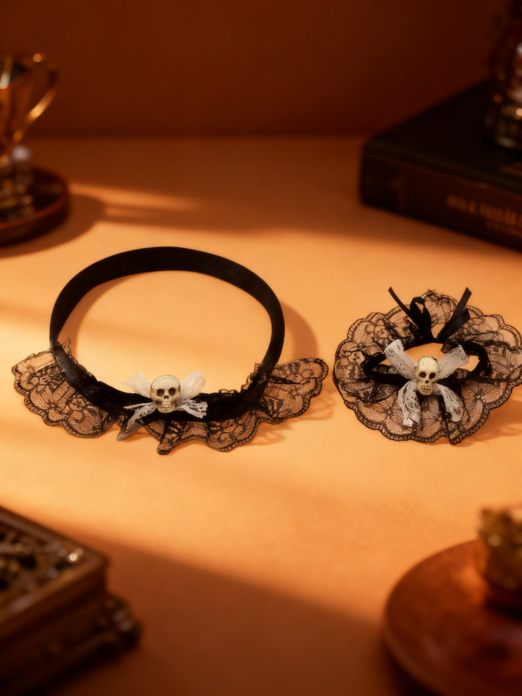 Collar y Pulsera de Calavera Halloween (2 Uds.)