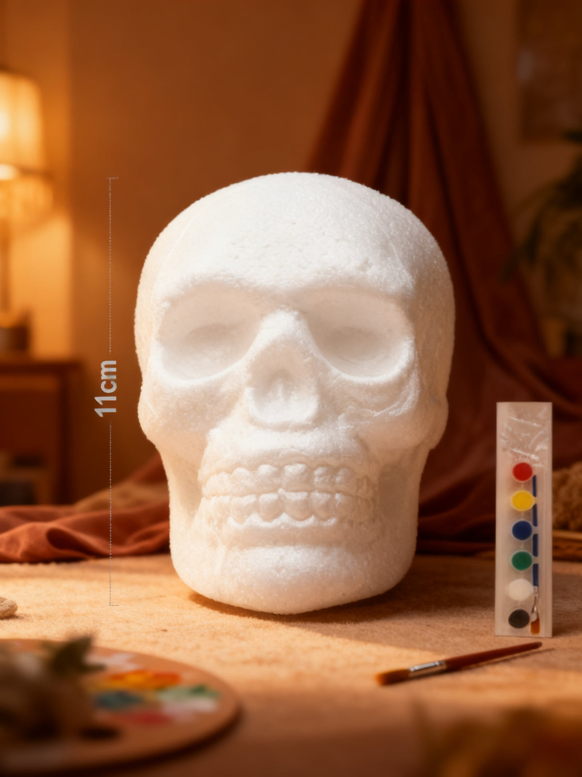 Calavera de Halloween con Set de Pinceles