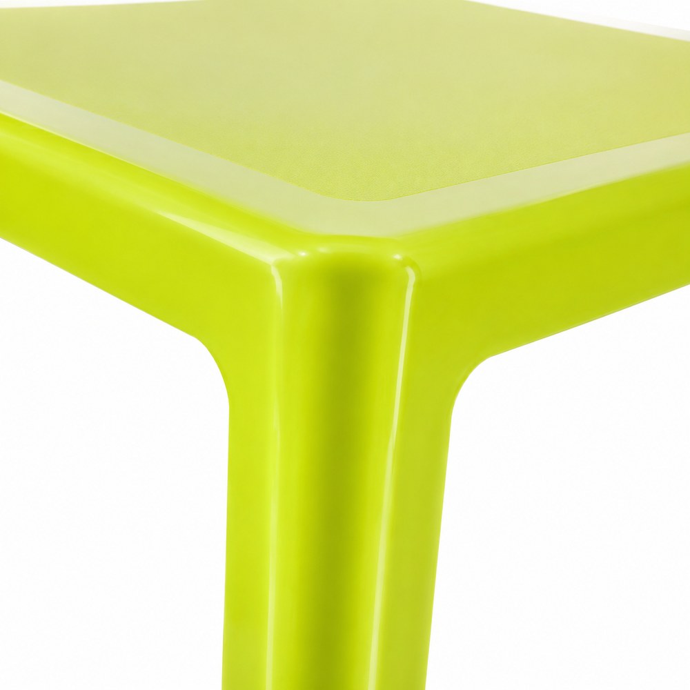 Lime green plastic table