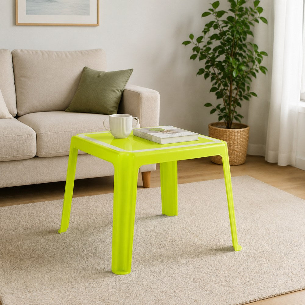Lime green plastic table