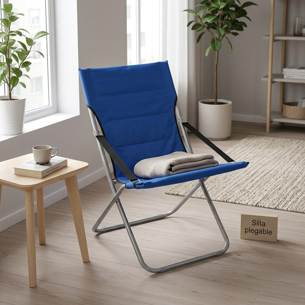 Blue folding chair