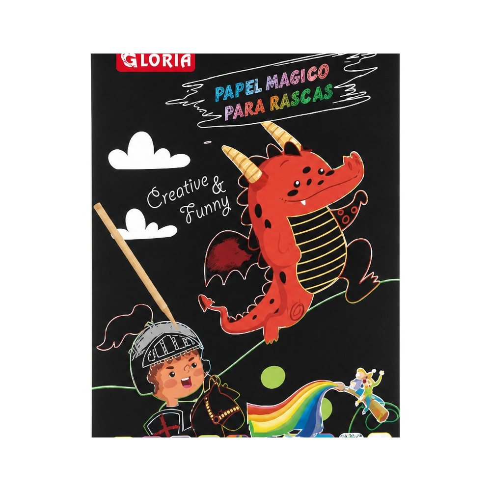 Cuaderno de Dibujo Sgrafito A5 Gloria | Palito Incluido | Arte Creativo para Niños y Familia
