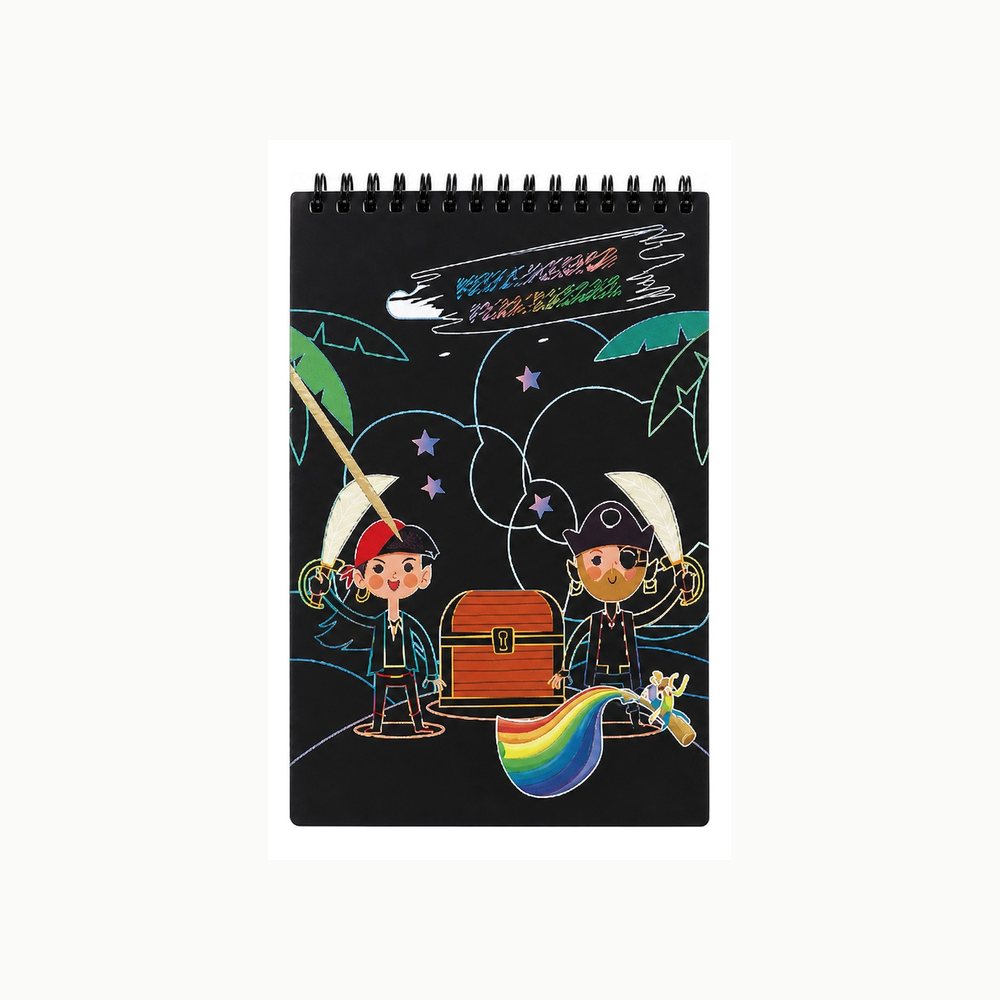 Cuaderno de Dibujo Sgrafito A5 | Diseño Pirata | Arte Creativo para Niños y Adultos