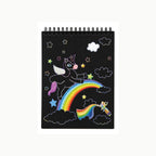 Cuaderno de Dibujo Sgrafito A5 | Papel Mágico Unicornio | Arte Creativo para Niños y Adultos