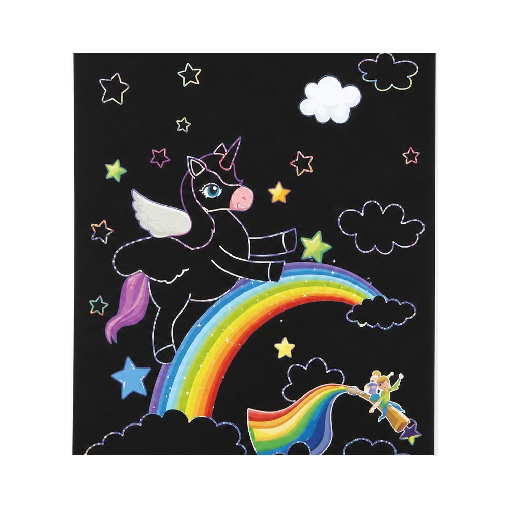 Cuaderno de Dibujo Sgrafito A5 | Papel Mágico Unicornio | Arte Creativo para Niños y Adultos
