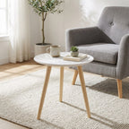 Mesa Auxiliar Moderna | Superficie Resistente y Patas de Madera | Salón y Dormitorio