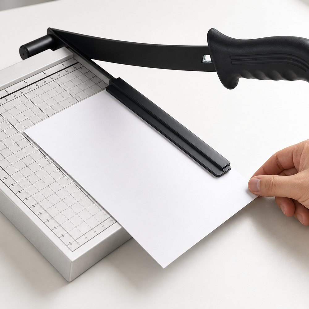 Cortapapeles Manual A5 con Palanca | Base con Cuadrícula | Oficina, Clase y Hogar