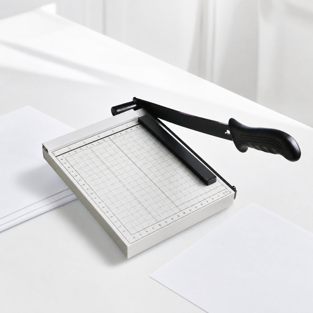 Cortapapeles Manual A5 con Palanca | Base con Cuadrícula | Oficina, Clase y Hogar