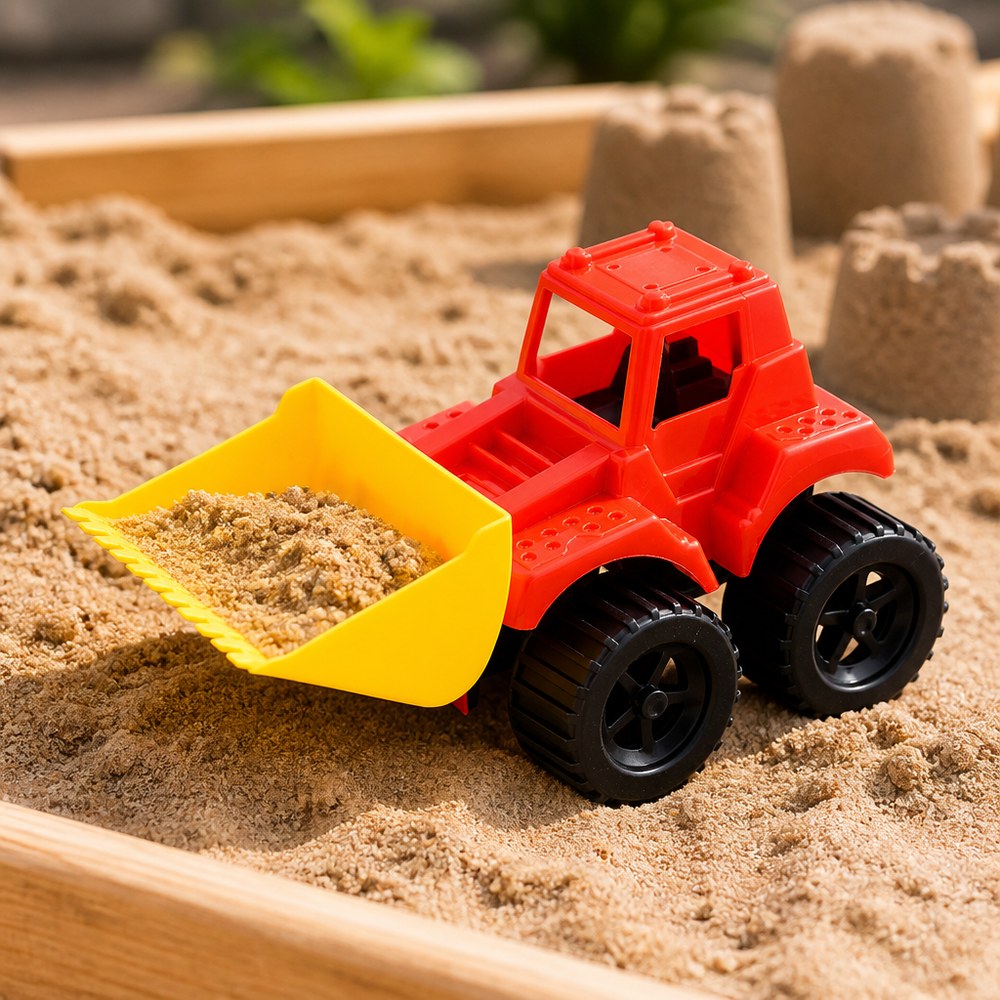 Excavadora de Juguete con Ruedas Funcionales | Plástico Resistente | Playa, Arena y Jardín