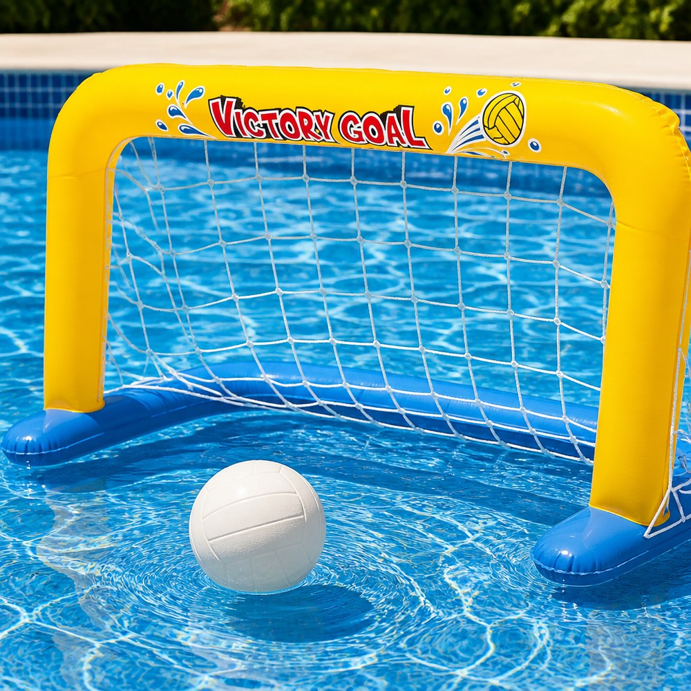 Portería Hinchable de Waterpolo con Pelota Incluida | Piscina y Juegos Acuáticos en Familia