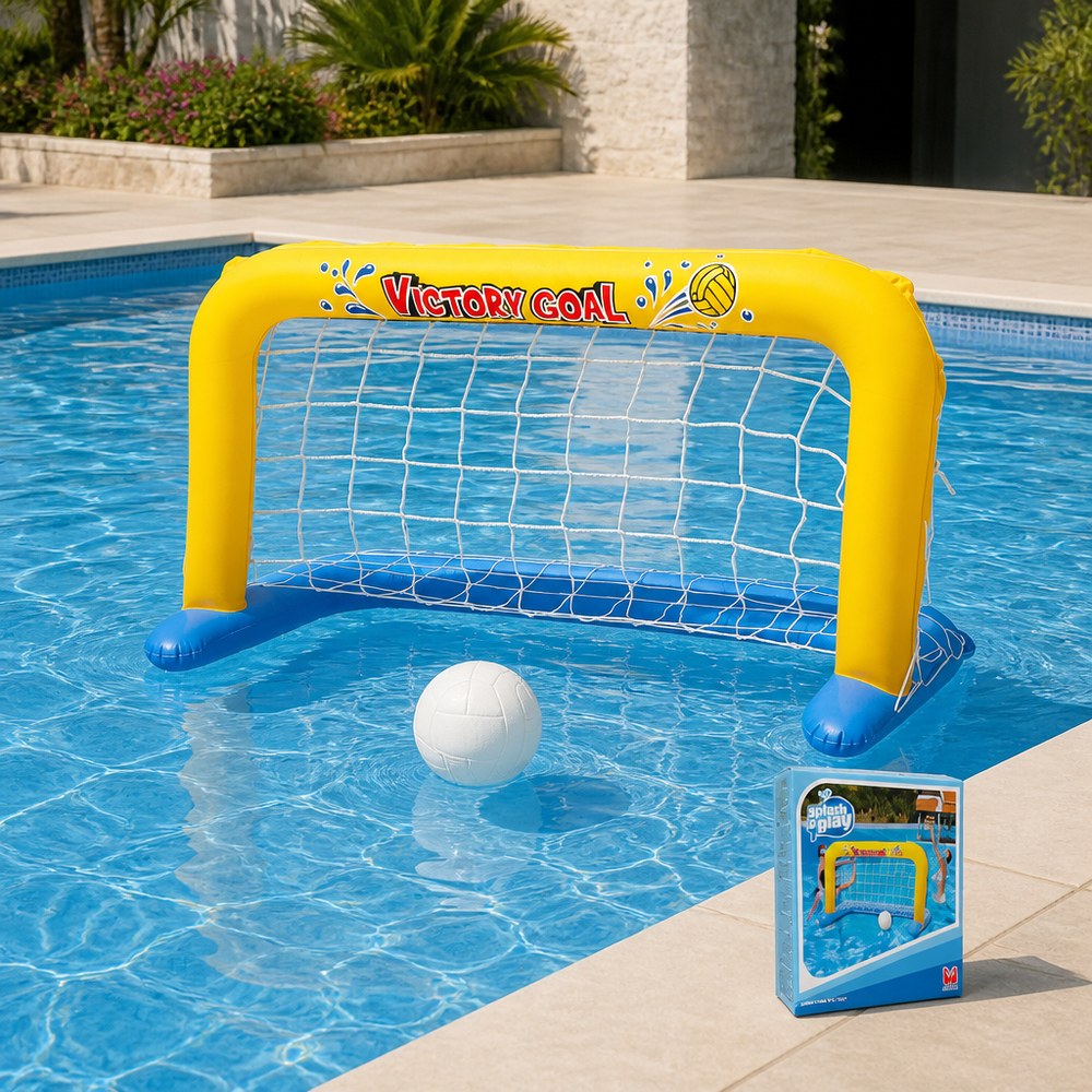 Portería Hinchable de Waterpolo con Pelota Incluida | Piscina y Juegos Acuáticos en Familia