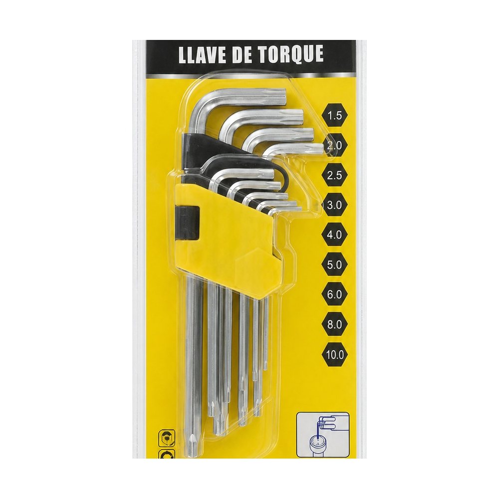 Juego de 9 Llaves Torque 1.5-10mm