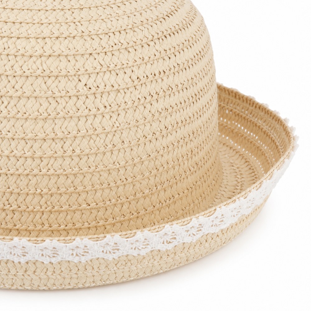 Sombrero de Paja con Encaje | Elegante y Biodegradable | Playa y Eventos al Aire Libre