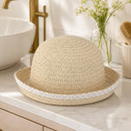 Sombrero de Paja con Encaje | Elegante y Biodegradable | Playa y Eventos al Aire Libre