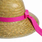 Straw Hat with Pink Trim