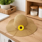 Sombrero de Paja con Girasol — El toque festivo y natural para la playa, el festival y el jardín de verano