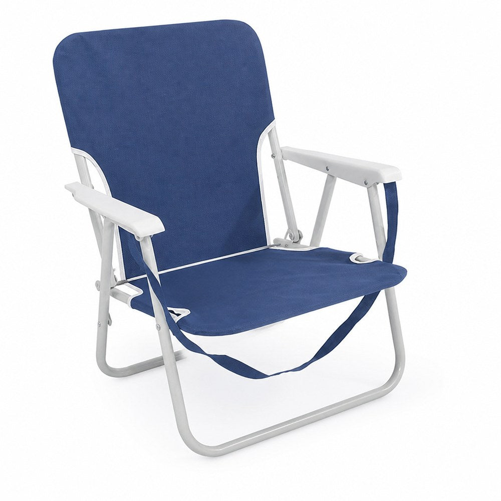 Silla Plegable para Exterior – Azul y Blanca / Gris | Playa, Camping y Terraza