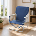 Silla Plegable para Exterior – Azul y Blanca / Gris | Playa, Camping y Terraza