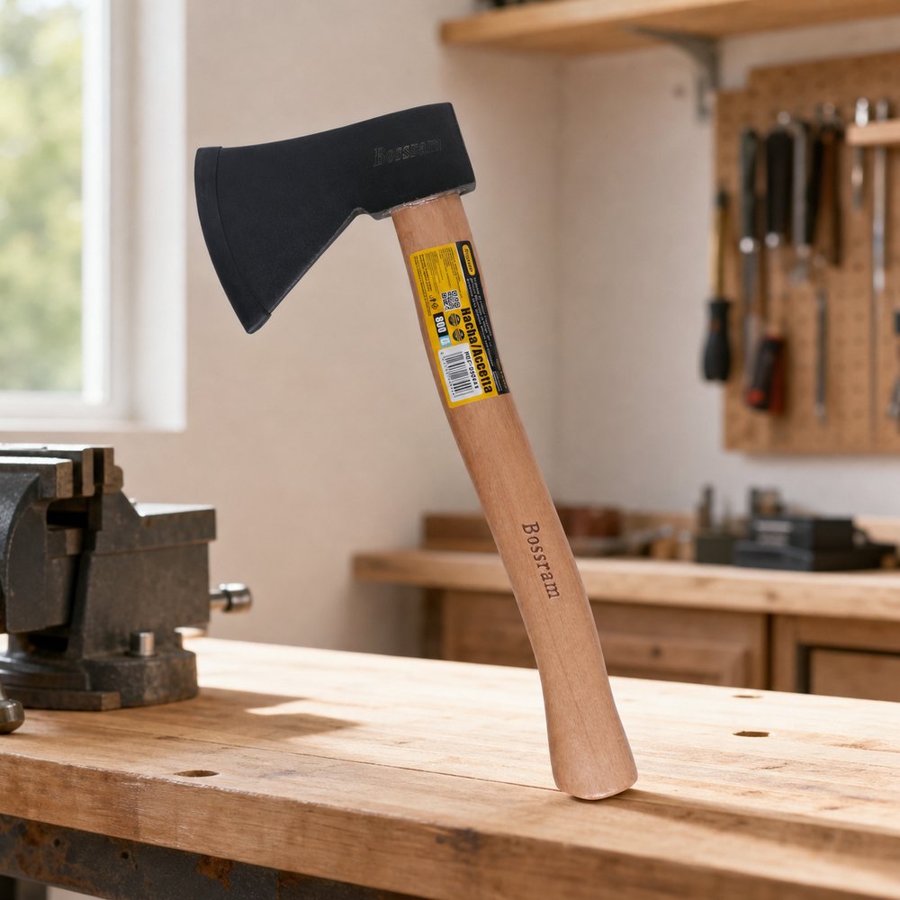 Axe with Natural Wood Handle | Powerful Cutting | Firewood, Garden & Outdoor