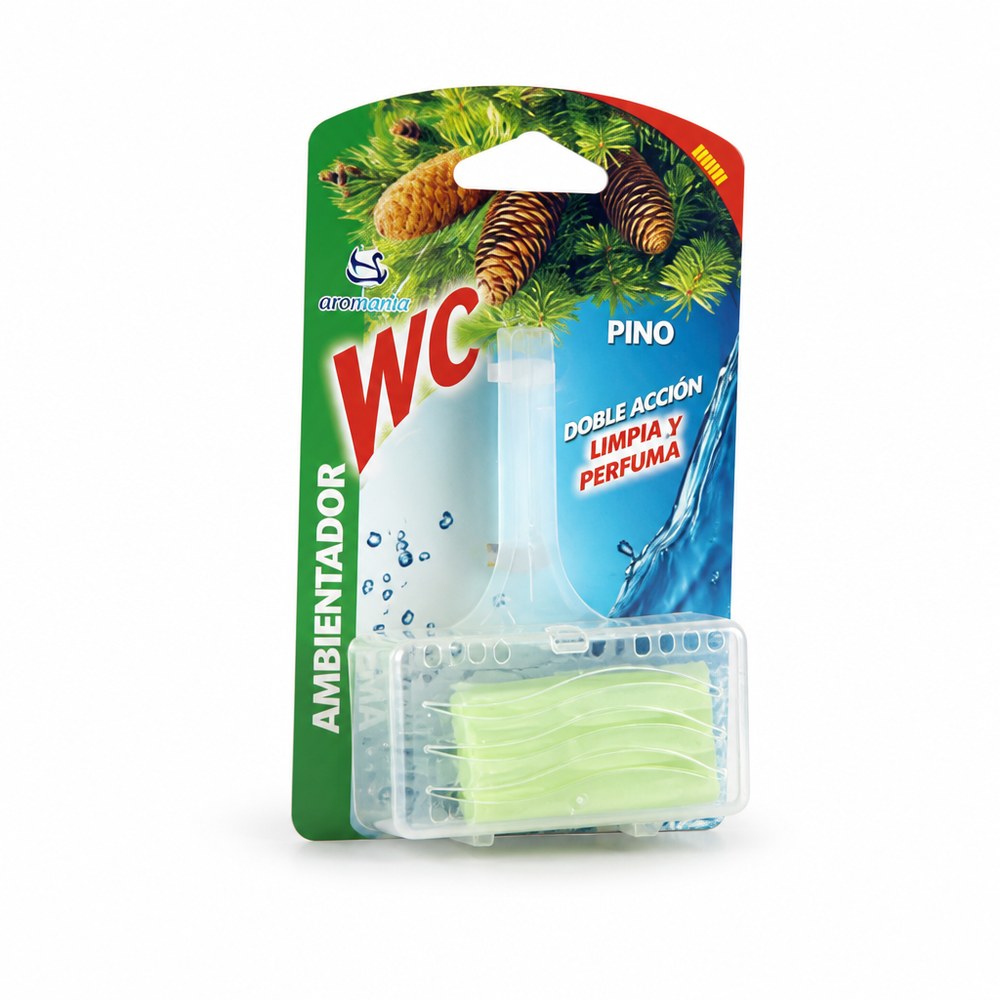 Ambientador WC Doble Acción Pino | Limpia y Perfuma | Depósito Inodoro | Aroma Fresco