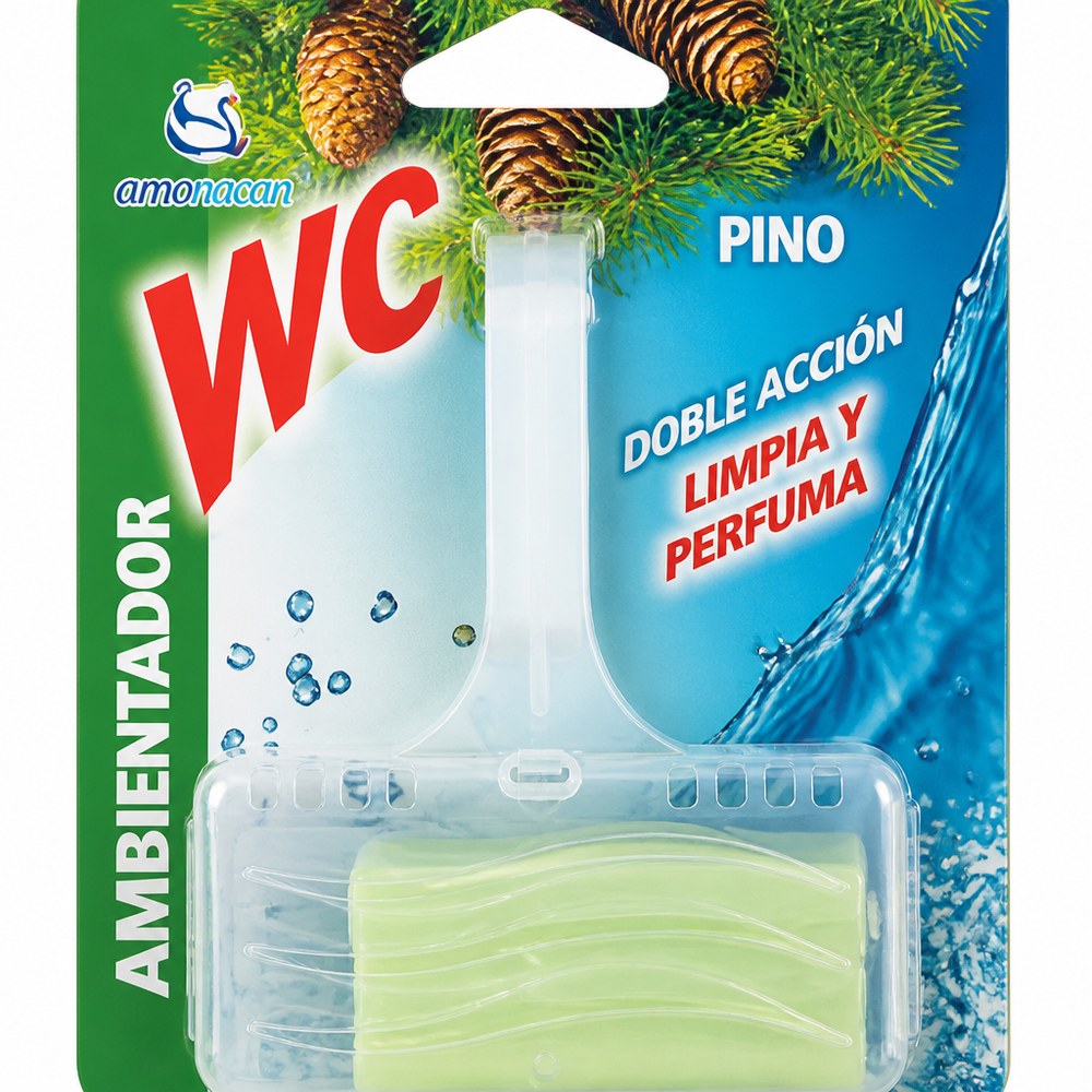 Ambientador WC Doble Acción Pino | Limpia y Perfuma | Depósito Inodoro | Aroma Fresco