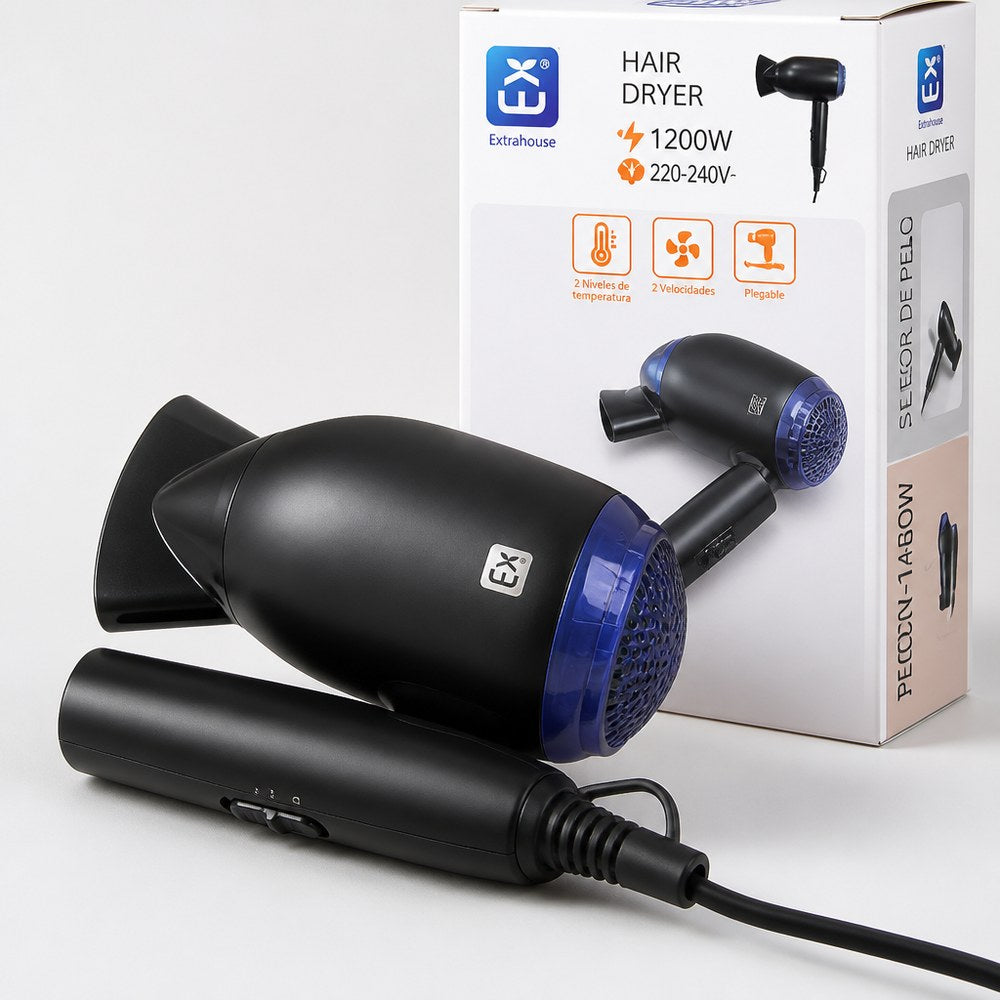 Secador de Pelo AT-213 1200W | Plegable | 2 Velocidades y 2 Temperaturas – Viaje y Hogar