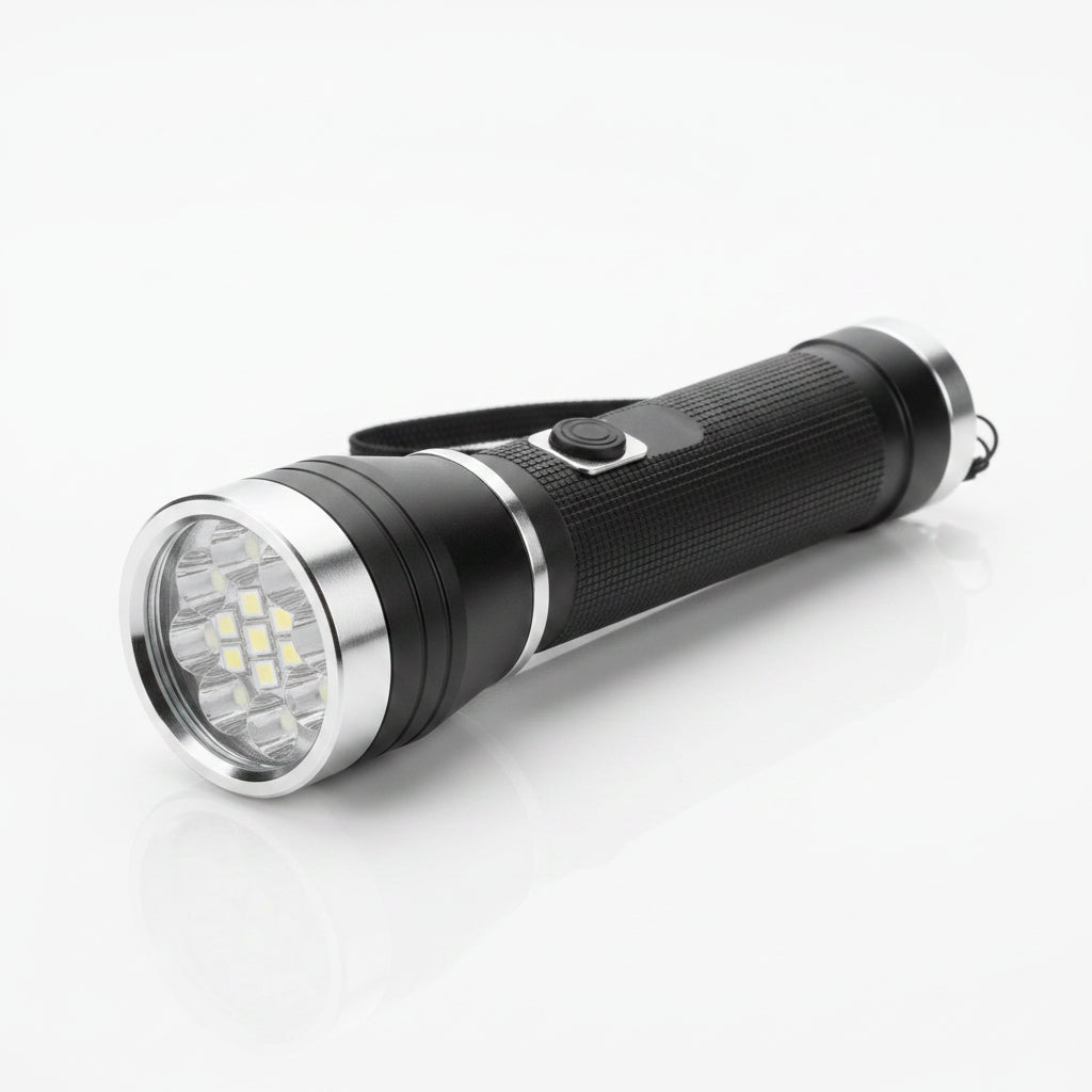 LED Flashlight 14 LEDs PM-1755 | 3 AAA Batteries | Random Color – Camping and Emergencies