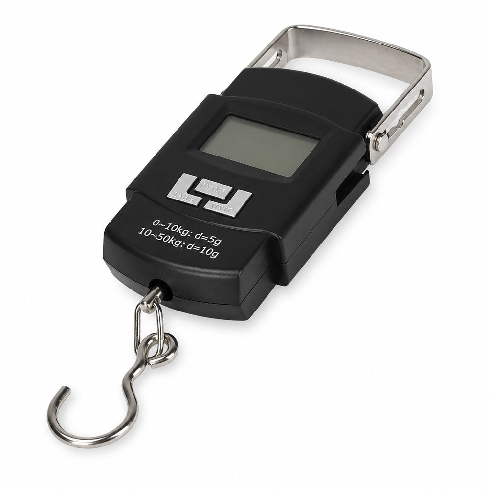 Báscula Colgante Portátil Digital | 0–50 kg, Precisión 5–10 g | Pesca, Equipaje y Envíos