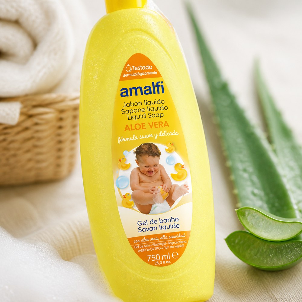 Jabón Líquido para Bebé Amalfi 750 ml | Aloe Vera | Piel Sensible