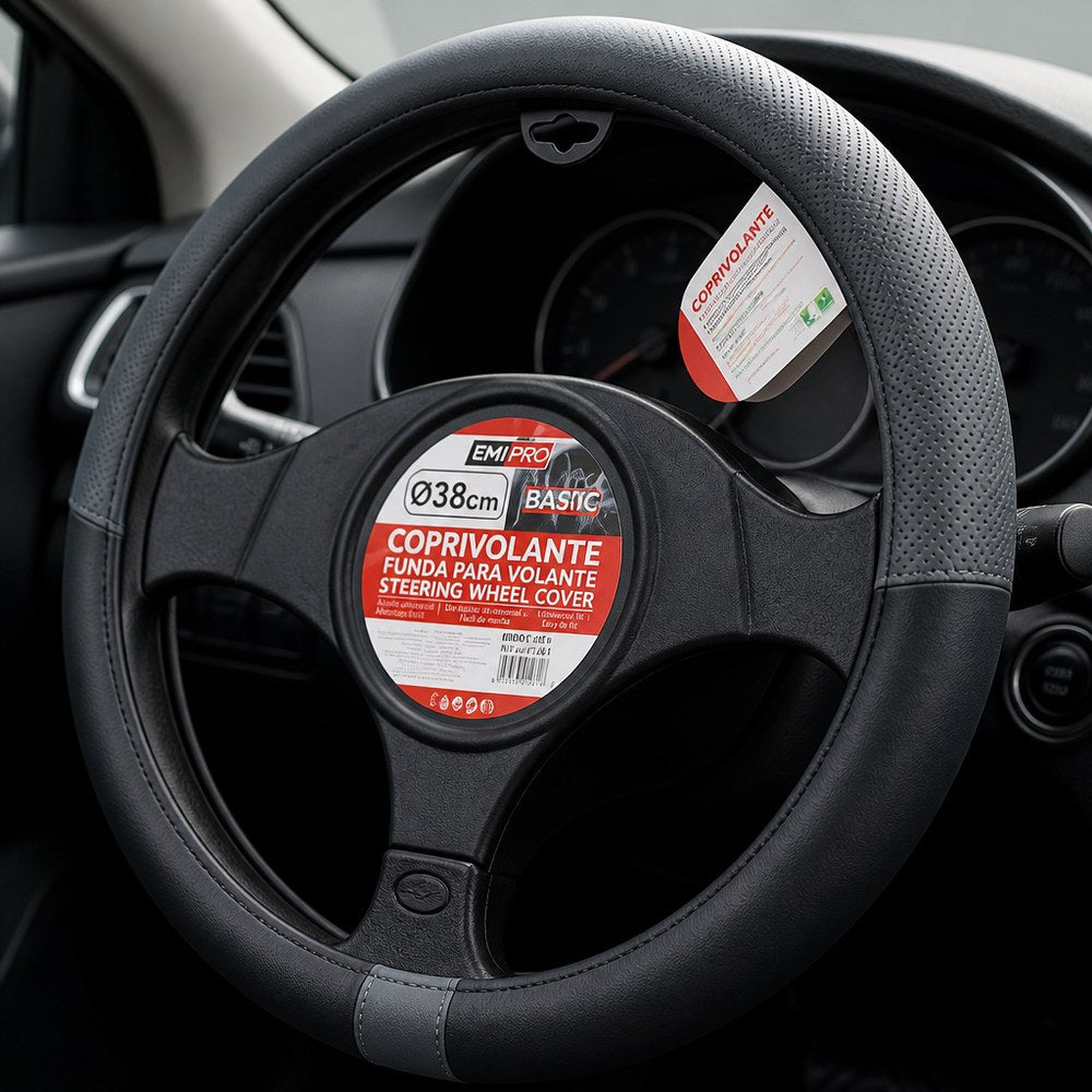 Funda para Volante 38 cm | Agarre Cómodo, Diseño Bicolor | Protección Interior Coche