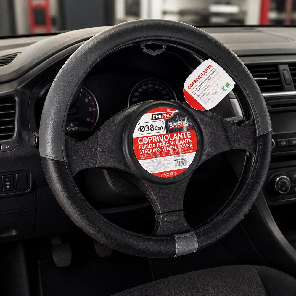 Funda para Volante 38 cm | Agarre Cómodo, Diseño Bicolor | Protección Interior Coche