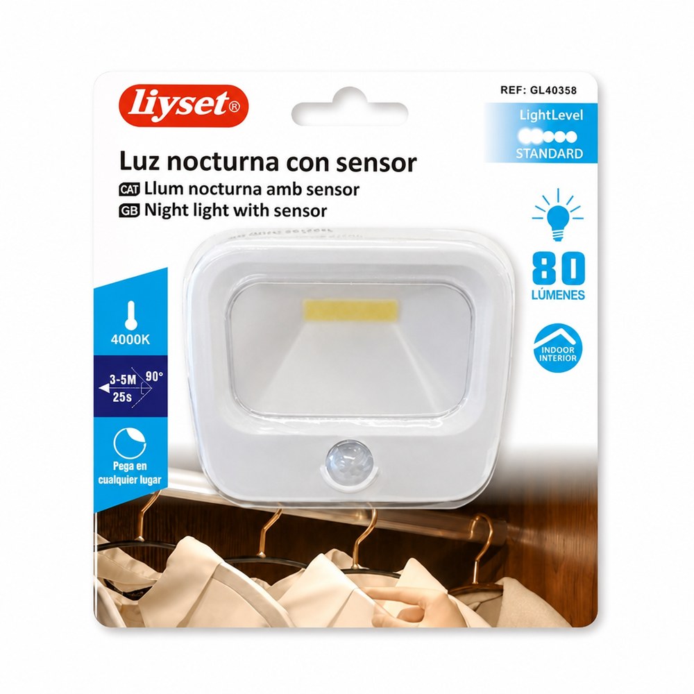 Luz Nocturna con Sensor - imagenes de producto y uso