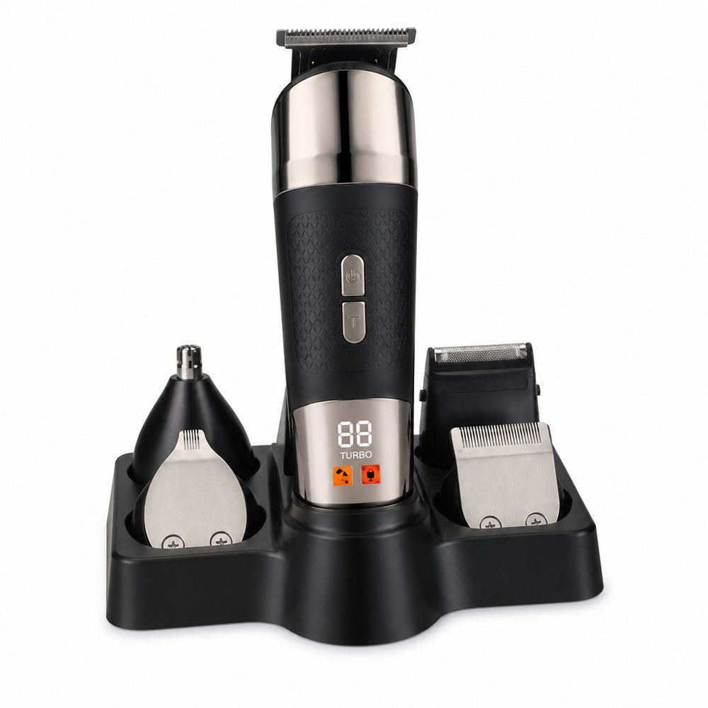 Kit de Cuidado Personal 5 en 1 Pritech | Cabello, Barba y Nariz | Display Digital | Hogar y Viaje