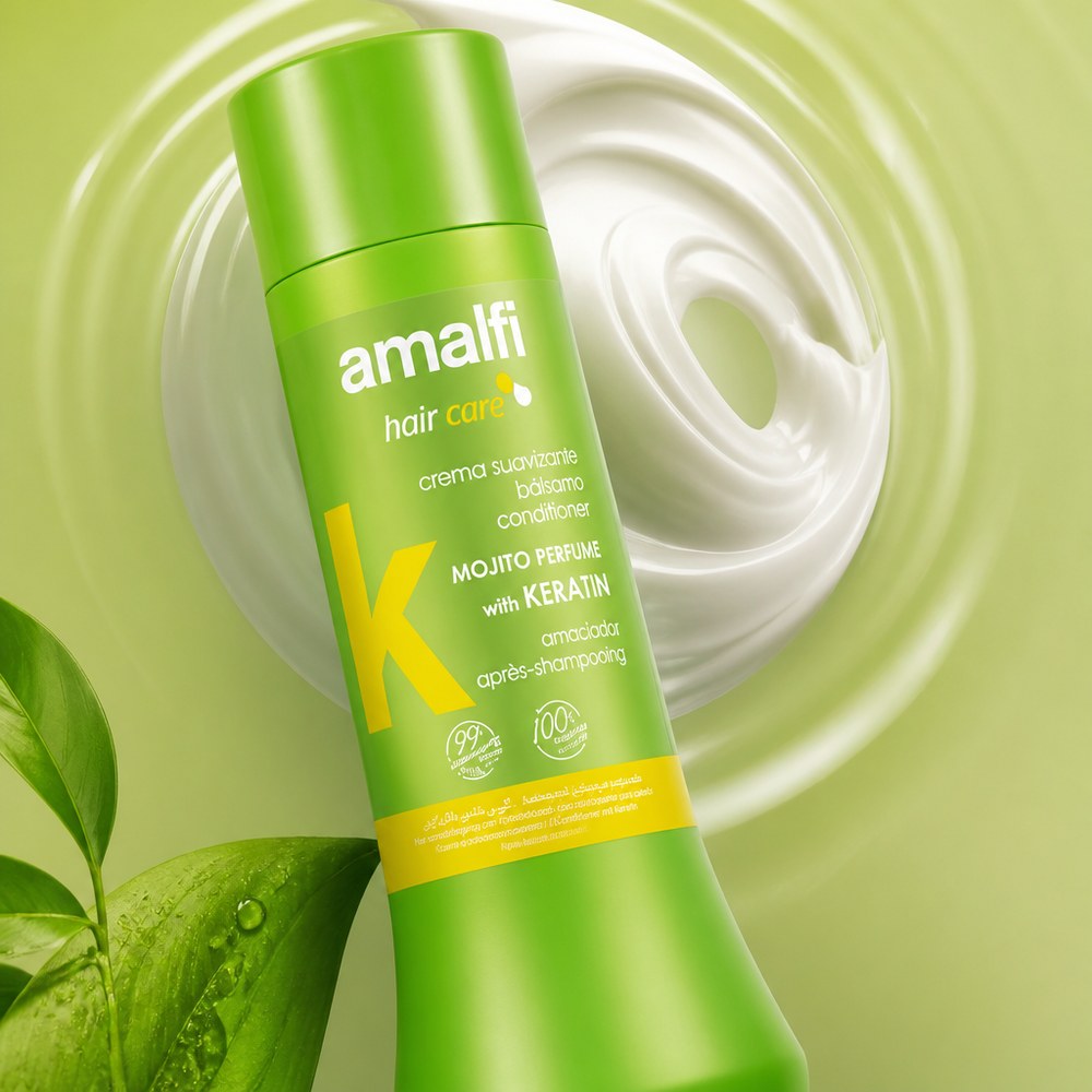 Acondicionador Capilar Amalfi con Keratina | Aroma Mojito | 1000 ml | Todo Tipo de Cabello