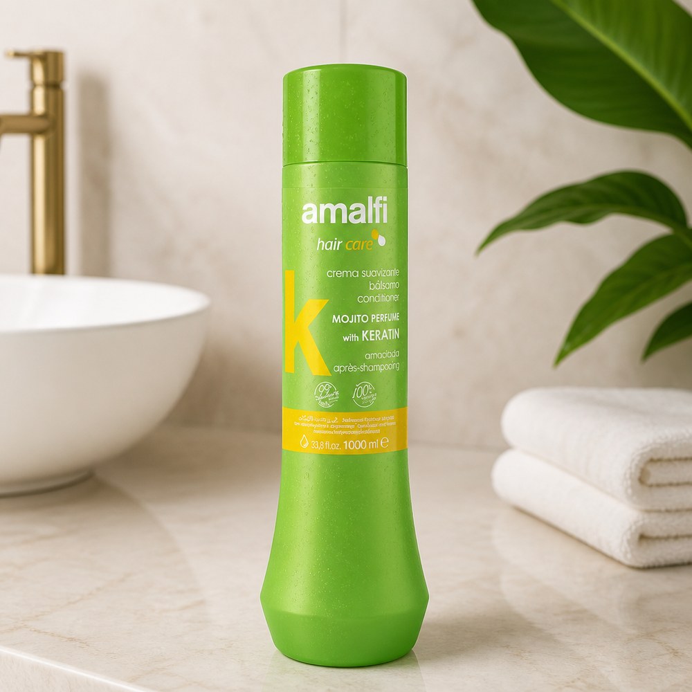 Acondicionador Capilar Amalfi con Keratina | Aroma Mojito | 1000 ml | Todo Tipo de Cabello