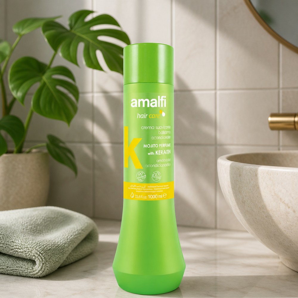 Acondicionador Capilar Amalfi con Keratina | Aroma Mojito | 1000 ml | Todo Tipo de Cabello