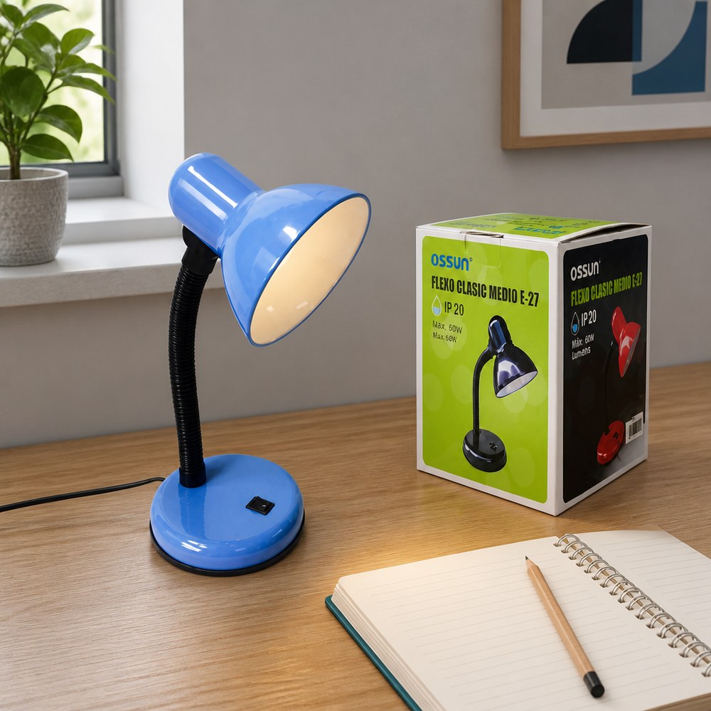 Lámpara de Escritorio Flexo Ossun | 60W 230V | Ajustable | Estudio y Trabajo