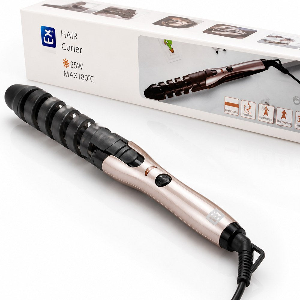 25W Hair Curler | Up to 180°C | 360° Swivel Cord | Home & Travel