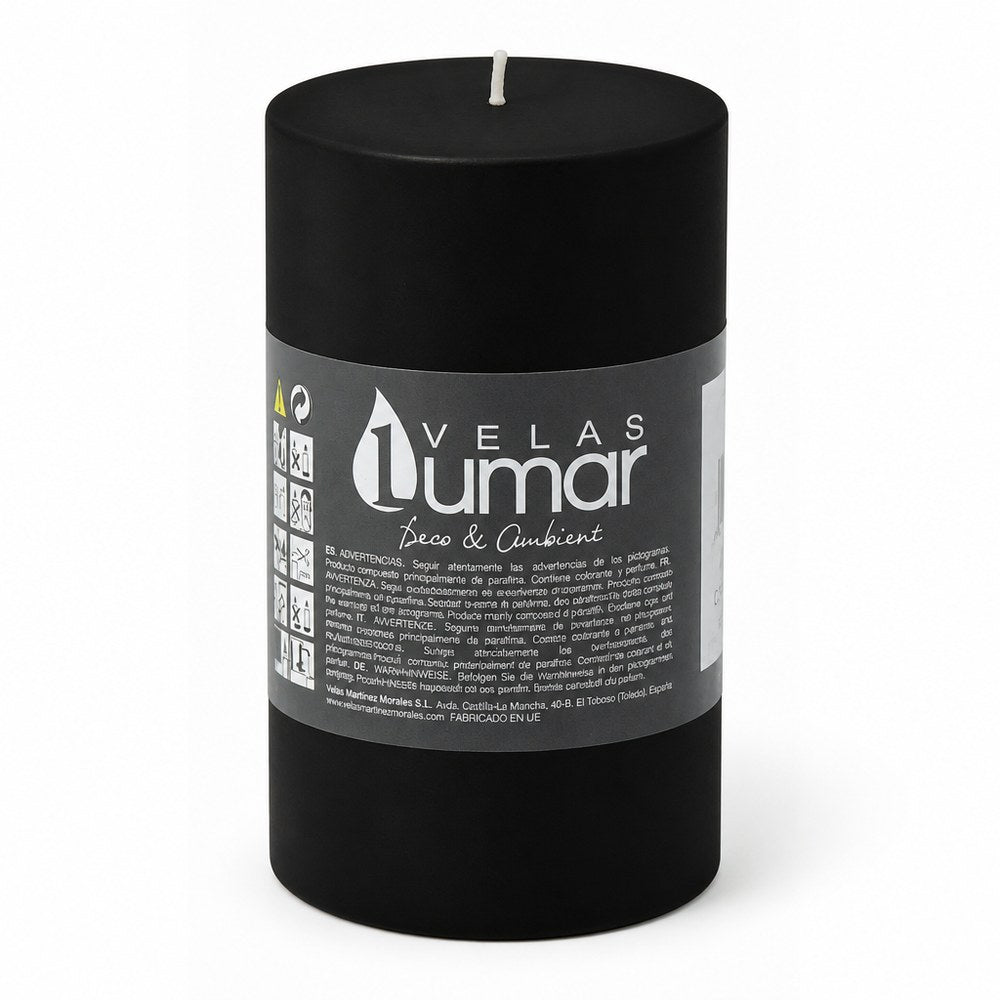 Black Cylinder Candle | Elegant Decoration | Home and Events