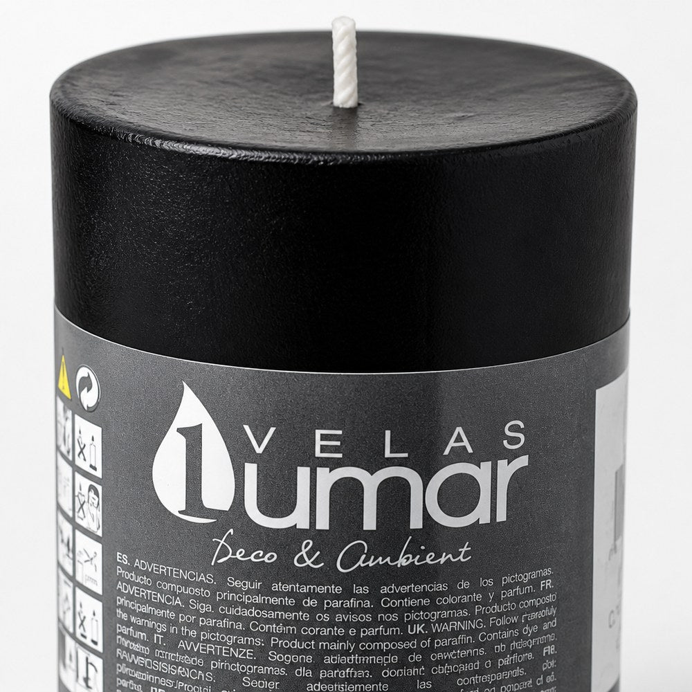 Black Cylinder Candle | Elegant Decoration | Home and Events