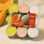 Velas Aromáticas Tealight Aroma Melón | Pack 18 uds | ≈4h | Hogar y Eventos