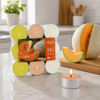 Velas Aromáticas Tealight Aroma Melón | Pack 18 uds | ≈4h | Hogar y Eventos