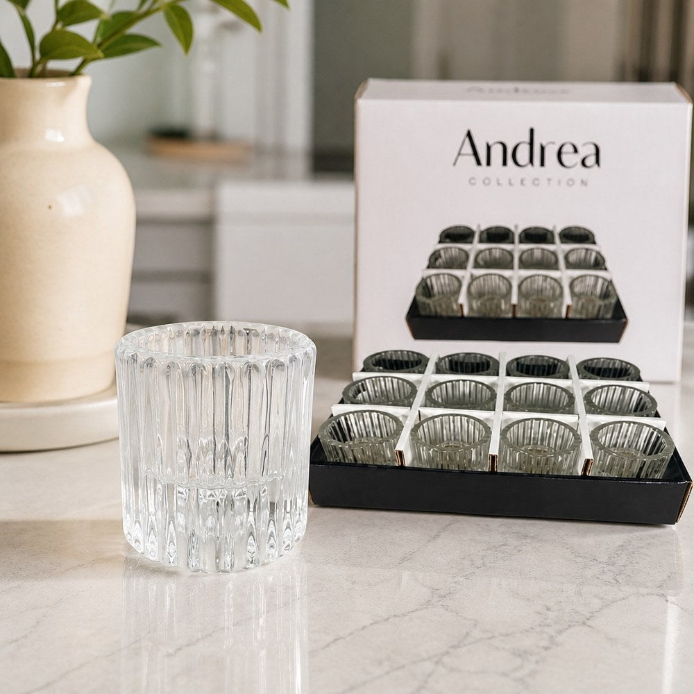 Portavelas de Vidrio Elegante | Decoración Hogar | Velas Estándar | Salón y Dormitorio