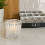Portavelas de Vidrio Elegante | Decoración Hogar | Velas Estándar | Salón y Dormitorio