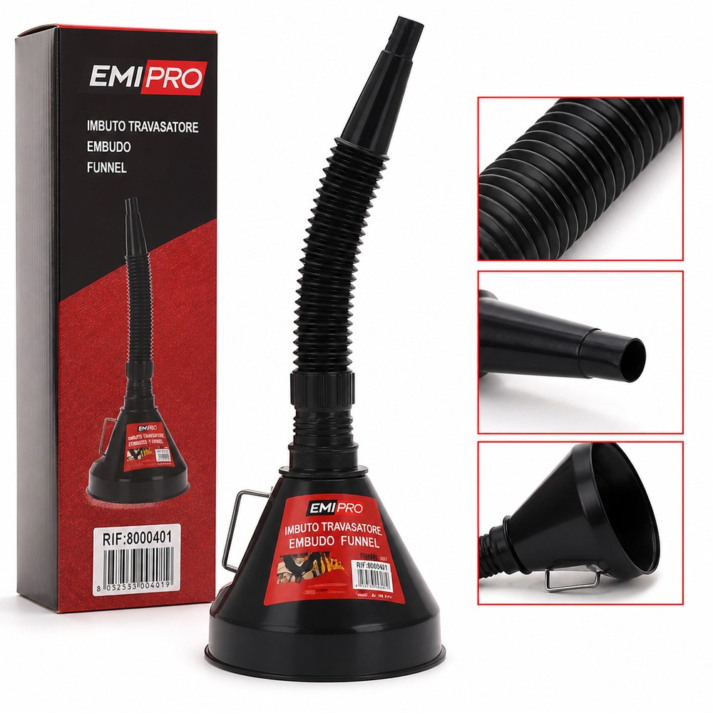 Embudo Flexible Multiusos | Taller, Cocina y Hogar | Líquidos y Sólidos