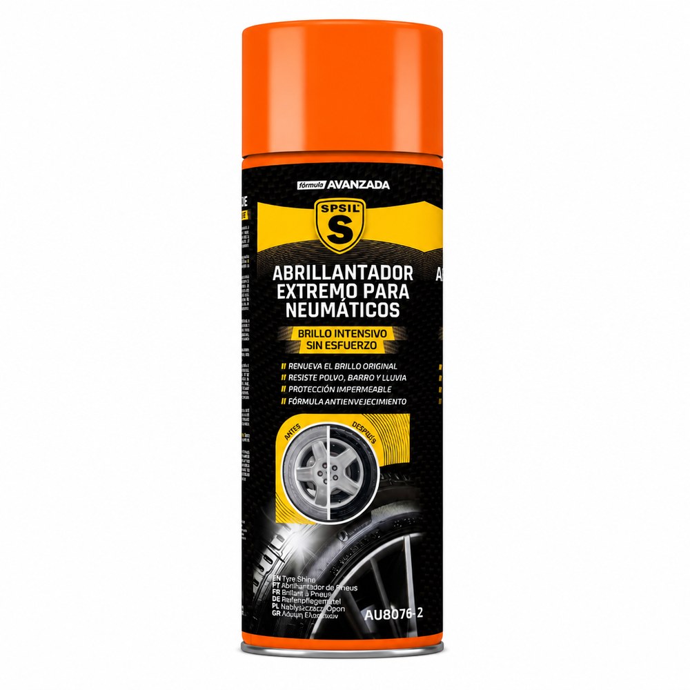 Spray Abrillantador de Neumaticos - imagenes de producto y uso