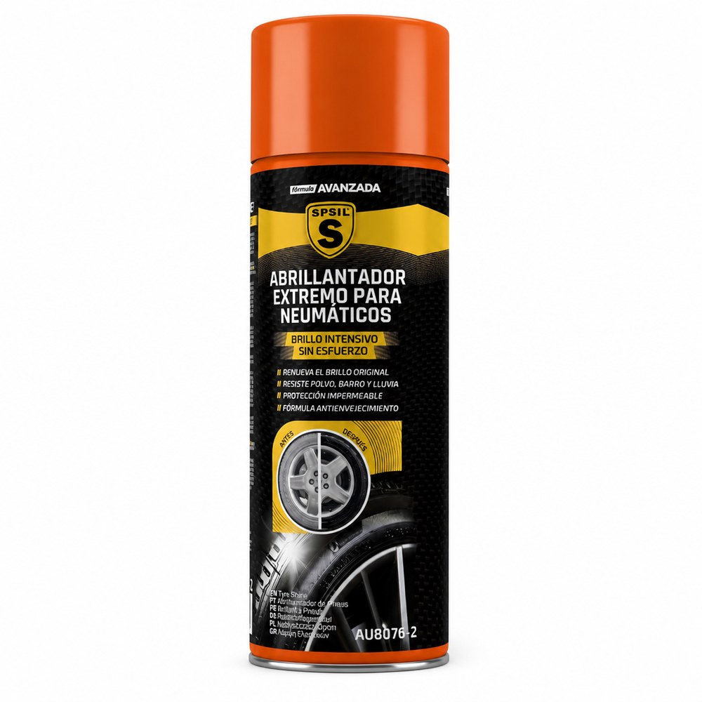 Spray Abrillantador de Neumáticos | Brillo Intenso, Antienvejecimiento | Protección Polvo y Lluvia