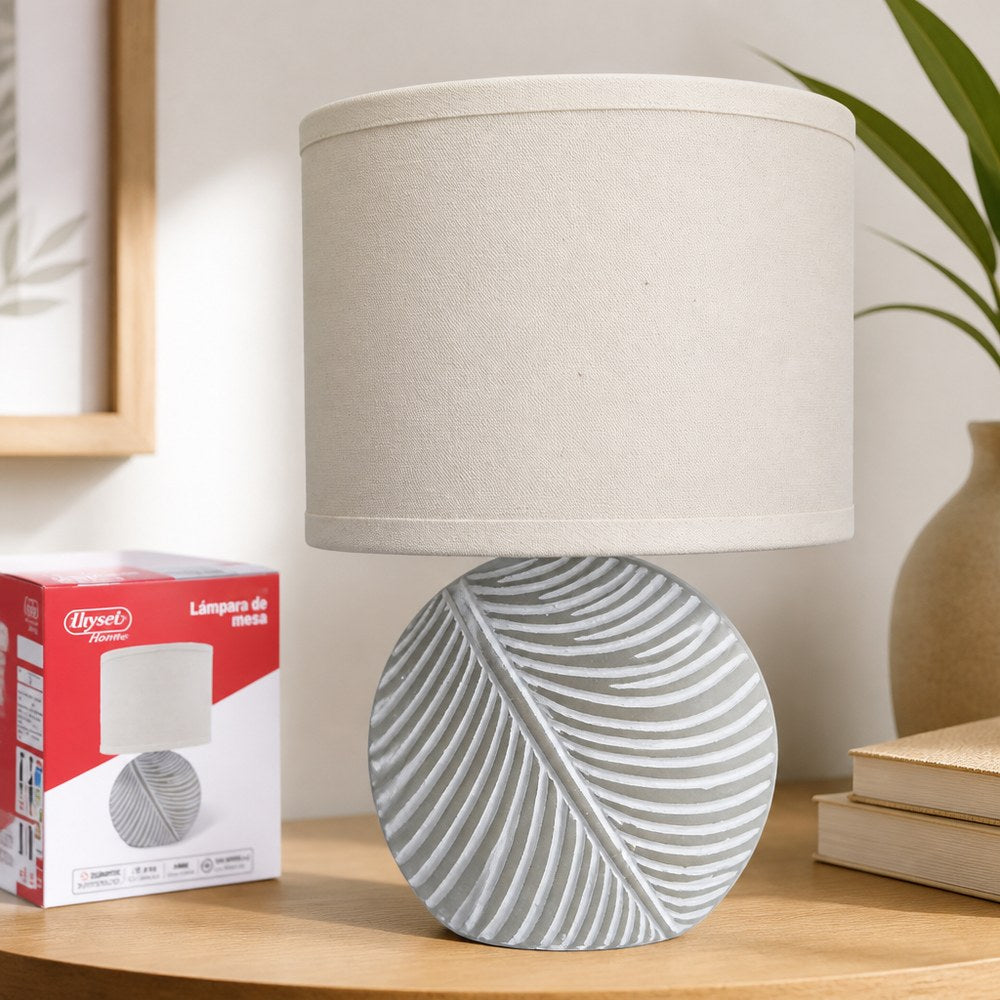 Lámpara de Mesa Elysee Home | Base Diseño Hoja | Casquillo E14 40W | 90 cm | Salón y Dormitorio