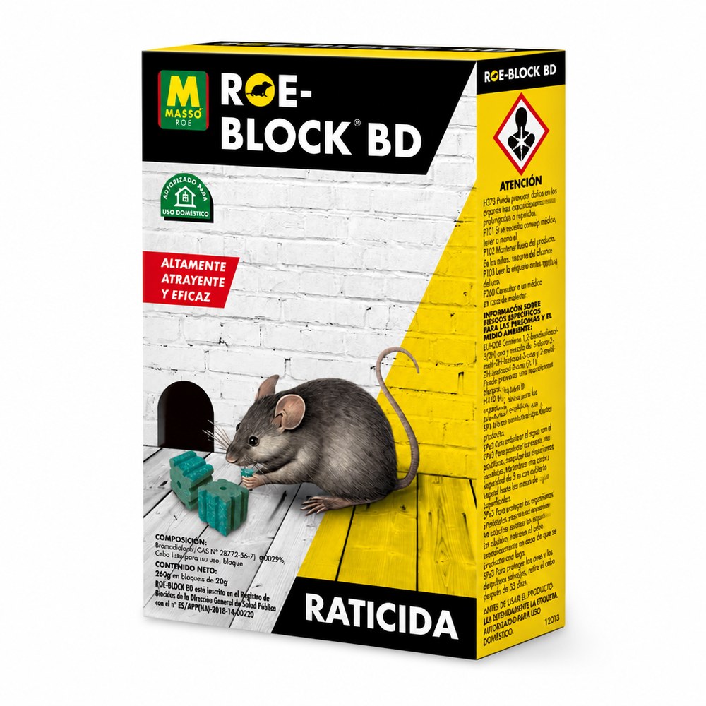 ROE-BLOCK BD Rodenticide | 260 g in 20 g Blocks | Highly Attractive | Home and Commercial Use